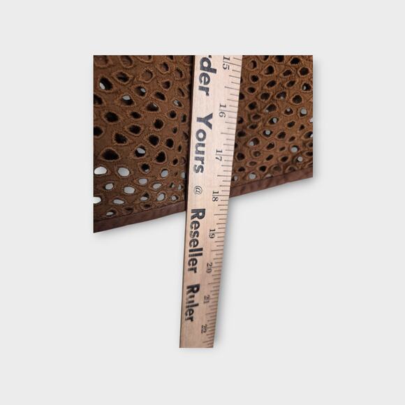 Everlane Womens Walnut Brown Eyelet Crop Top XS Sleeveless Button Front - Picture 7 of 8